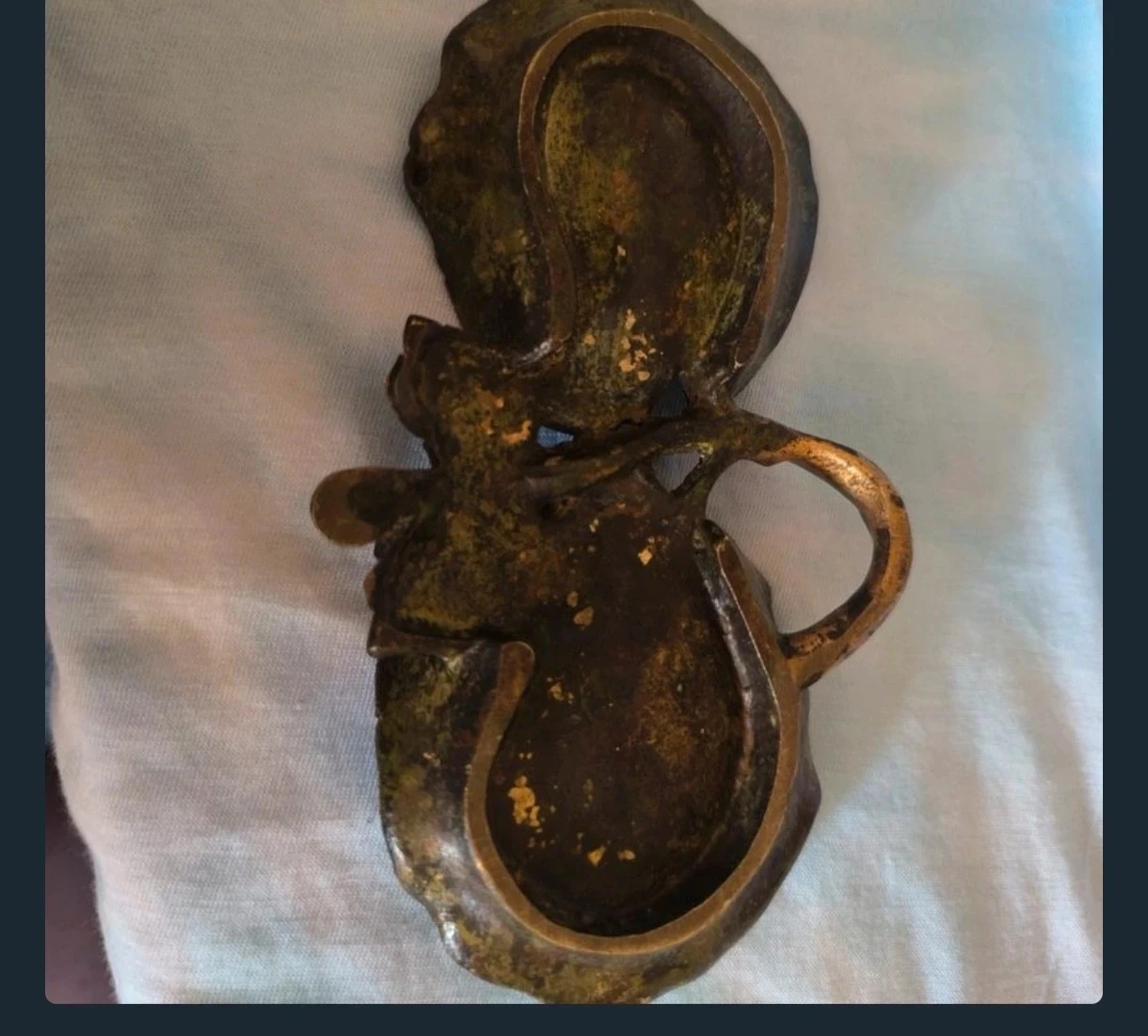 Bronze ancien signé Louchet Ciseleur • Vide-poche Art nouveau • Bronze massif – photo 2